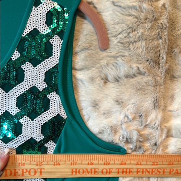 Bob Mackie Green Sequin Tank Top XL - Picture 5 of 6